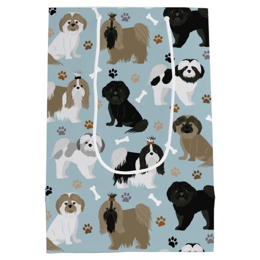 Shih Tzu Dogs Paws en Botten Medium Cadeauzakje (Achterkant)