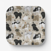Shih Tzu Dogs Paws en Botten Paper Borden Papieren Bordje (Voorkant)