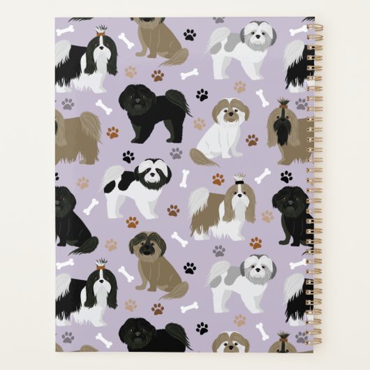 Shih Tzu Dogs Paws en Botten Planner (Achterkant)