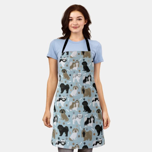 Shih Tzu Dogs Paws en Botten Schort (Gedragen)