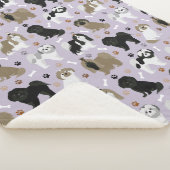 Shih Tzu Dogs Paws en Botten Sherpa Blanket Deken (3/4)