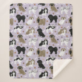 Shih Tzu Dogs Paws en Botten Sherpa Blanket Sherpa Deken (Voorkant)