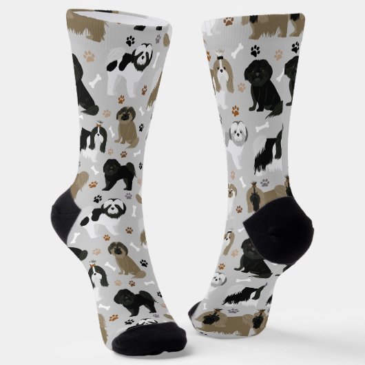 Shih Tzu Dogs Paws en Botten Socks Sokken (Gebogen)