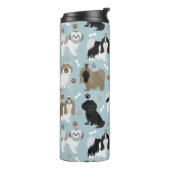 Shih Tzu Dogs Paws en Botten Thermosbeker (Gedraaid links)