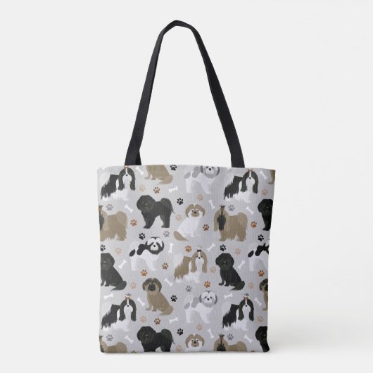 Shih Tzu Dogs Paws en Botten Tote Bag (Achterkant)