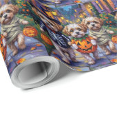 Shih Tzu Dogs Trick-or-Treating Halloween Costumes Cadeaupapier (Rol Hoek)
