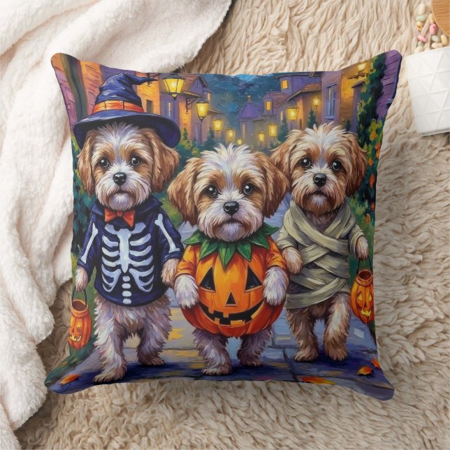 Shih Tzu Dogs Trick-or-Treating Halloween Costumes Kussen (Deken)