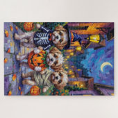 Shih Tzu Dogs Trick-or-Treating Halloween Costumes Legpuzzel (Horizontaal)