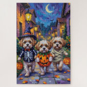 Shih Tzu Dogs Trick-or-Treating Halloween Costumes Legpuzzel (Verticaal)