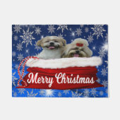 Shih tzu door Mat, prettige kerst Deurmat (Voorkant)