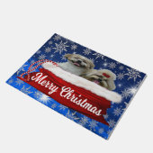 Shih tzu door Mat, prettige kerst Deurmat (Schuin)