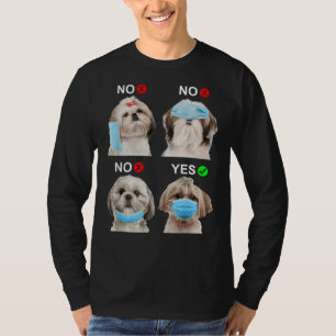 Shih Tzu Draag gezichtsmasker juiste hond voor man T-shirt