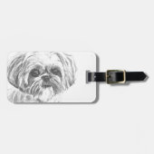 Shih Tzu Drawing Bagagelabel (Voorkant horizontaal)