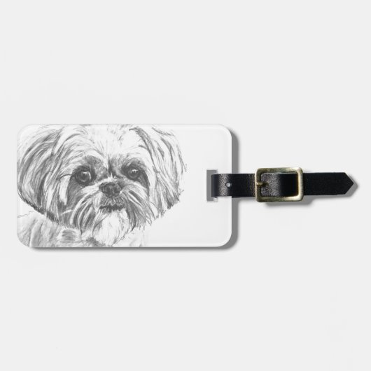 Shih Tzu Drawing Bagagelabel (Voorkant horizontaal)