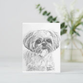 Shih Tzu Drawing Briefkaart (Staand voorkant)