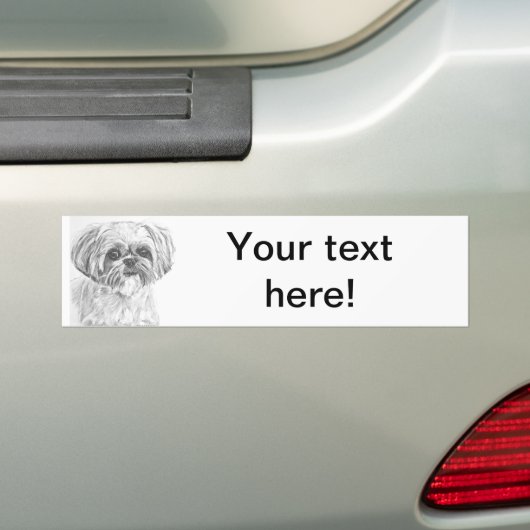 Shih Tzu Drawing Bumpersticker (Op auto)