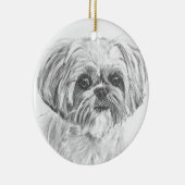 Shih Tzu Drawing Keramisch Ornament (Rechts)