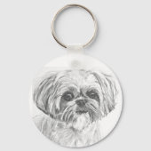 Shih Tzu Drawing Sleutelhanger (Voorkant)