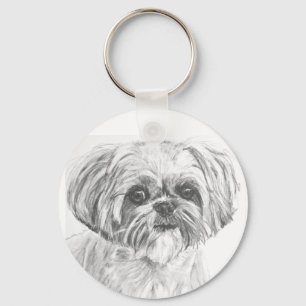 Shih Tzu Drawing Sleutelhanger