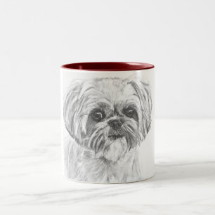 Shih Tzu Drawing Tweekleurige Koffiemok