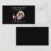 Shih Tzu | Een vrouw kan niet alleen op wijn overl Visitekaartje (Voorkant / Achterkant)