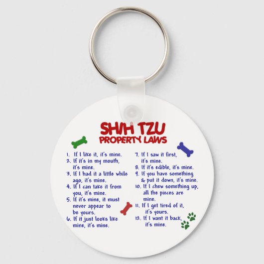 SHIH TZU Eigendomwetten 2 Sleutelhanger (Voorkant)