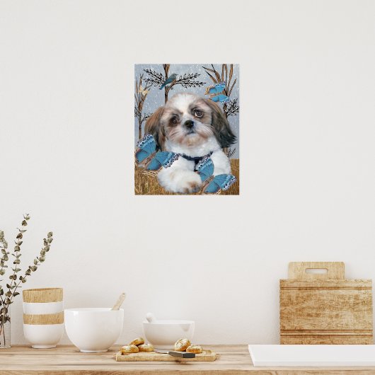 Shih Tzu en Butterflies Print (Keuken)