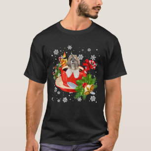 Shih Tzu En Koffie Kerstmis Sneeuw Lichten Pyjama T-shirt