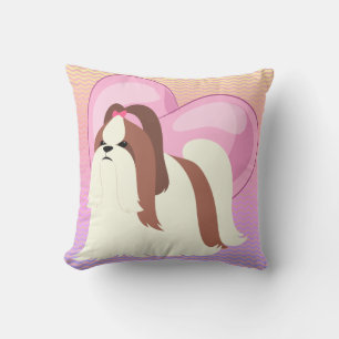Shih Tzu en Roze Hart Kussen