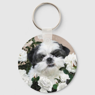 Shih Tzu en rozen Sleutelhanger