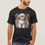 Shih Tzu Esthetische Paddenstoel Bloemen voor Meis T-shirt (Voorkant)