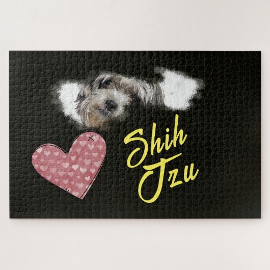 Shih Tzu Eyes Solid Color 1000-stuk Legpuzzel (Horizontaal)