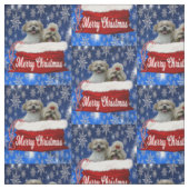 Shih tzu Fabric Kerstmis Stof (Swatch)
