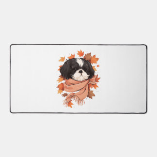 Shih Tzu Fall Dog Autumn Leaves Thanksgiving Copy Bureaumat