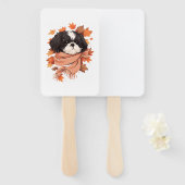 Shih Tzu Fall Dog Autumn Leaves Thanksgiving Copy Handwaaier (Voorkant en achterkant)