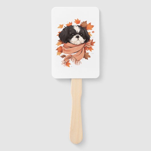 Shih Tzu Fall Dog Autumn Leaves Thanksgiving Copy Handwaaier (Voorkant)