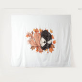 Shih Tzu Fall Dog Autumn Leaves Thanksgiving Copy Wandkleed (Voorkant (horizontaal))