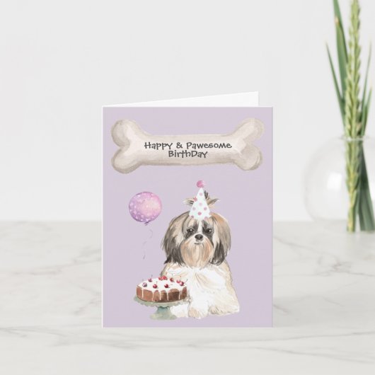 Shih Tzu Feest Feestdagen Kaart (Voorkant)