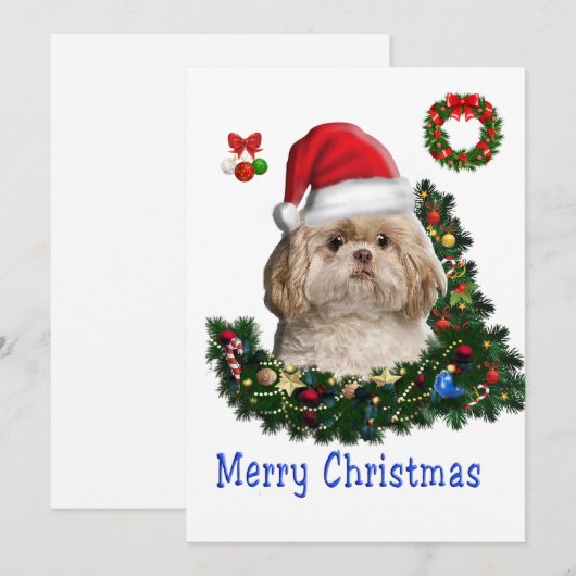 Shih tzu feestdagenkaart (Voorkant / Achterkant)