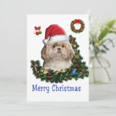 Shih tzu feestdagenkaart (Staand voorkant)