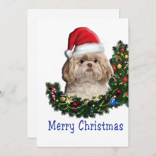 shih tzu feestdagenkaart (Voorkant / Achterkant)