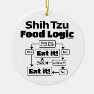 Shih Tzu Food Logic Keramisch Ornament