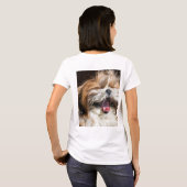 Shih tzu gaapt lachende glimlach tekst aanpassen t-shirt (Achterkant volledig)