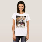 Shih tzu gaapt lachende glimlach tekst aanpassen t-shirt (Voorkant volledig)