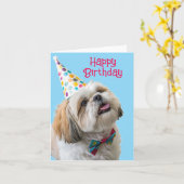 Shih Tzu Gelukkige Verjaardag Kaart (Gele Bloem)