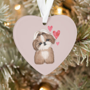 Shih Tzu Gepersonaliseerd met Naam Jaar Hart Ornament