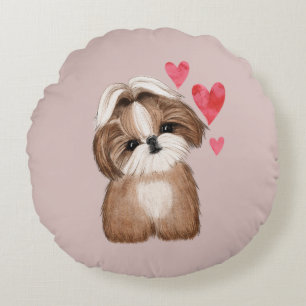 Shih Tzu Gepersonaliseerd met Naam Jaar Rond Kussen