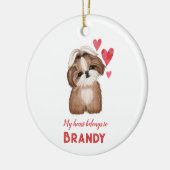 Shih Tzu gepersonaliseerd mijn hart behoort tot Keramisch Ornament (Links)