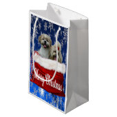 Shih tzu Gift Bag Kerstmis Klein Cadeauzakje (Voorkant Gekanteld)