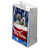 Shih tzu Gift Bag Kerstmis Klein Cadeauzakje (Achterkant Gekanteld)